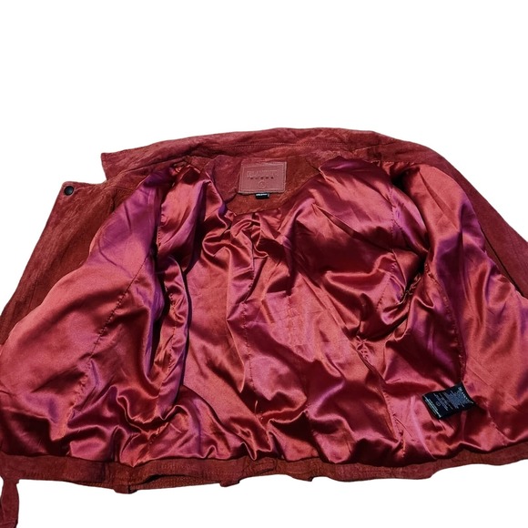 NEW Blank NYC red Suede moto jacket size large - Picture 6 of 6